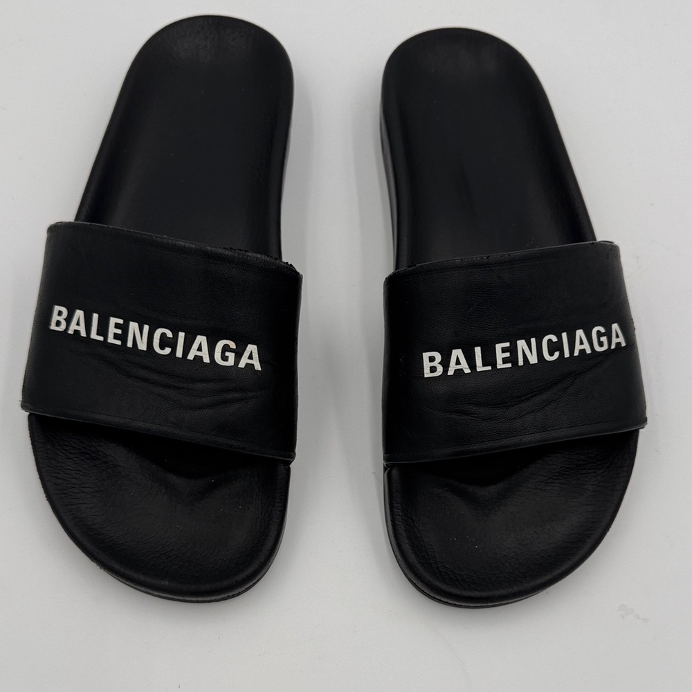 Balenciaga Black Logo Slides - Picture 2 of 6
